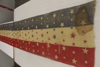 Large piece of Antique Civil War era 1800 ' s Flag bunting 12 ' 8