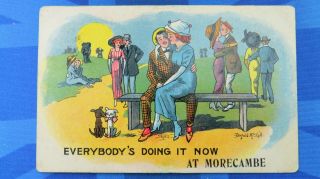 Vintage Donald Mcgill Morecambe Comic Postcard 1913 Hat Pin Everybody 