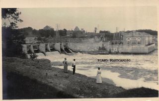Kilbourn,  Wisconsin " View Of The Dam With Spectators " Rppc Real Photo Postcard