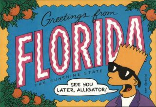 Cartoon Bart Simpson: Greetings From Florida - The Sunshine State Large Letter