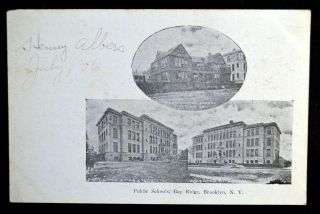 1906 " Public Schools,  Bay Ridge,  Brooklyn " York Udb Pc Postcard Nyc