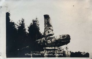 Rppc Alaska Whale Totem Native American Azo 1915 - 1925 Unposted
