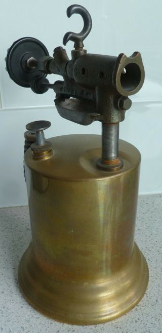 Vintage Blowtorch: MODEL S 45: Brass with Wood Handle: Fully Operational 2