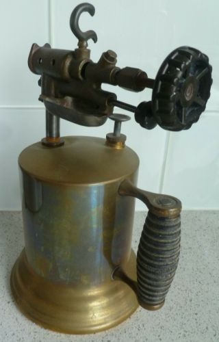 Vintage Blowtorch: MODEL S 45: Brass with Wood Handle: Fully Operational 4
