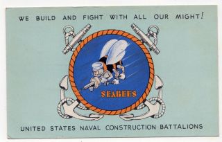 1943 Camp Peary Seabees Pc Postcard Us Navy Naval Construction Battalions Ncf