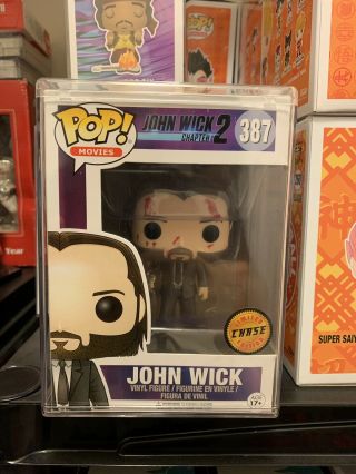 Funko Pop Movies John Wick Chapter 2 Bloody Chase W/ Hard Stack 100 Authentic