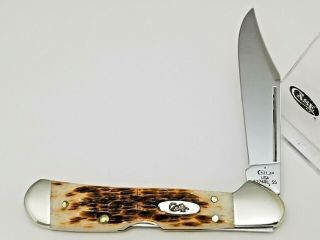 2018 Case Xx Usa 61749l Ss Copperlock Knife 3 5/8 " Amber Bone Handles