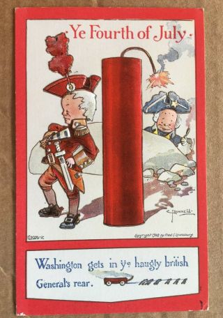 Vintage Patriotic/4th Of July Lounsbury Postcard Signed C Bunnell 1908