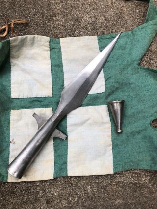Medieval Reenactment Lance Spear Point And Ferrule