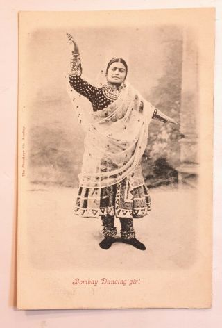 India Vintage Postcard Bombay Dancing Girl