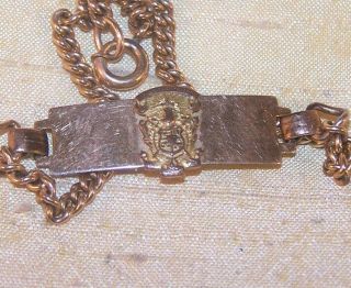 Vintage Lambda Chi Alpha Fraternity Gold - Filled Crest Bracelet,  Forstner Old
