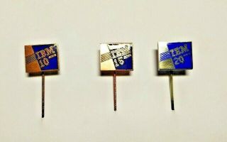 Lote Of 3 Rare Lapel Stick Pin Badges From From Ibm Portugal 10/15/ 20 Years