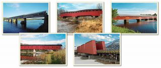 Pre - Order 2019 Canada Historic Covered Bridges 5 Unique Postcards To Mail
