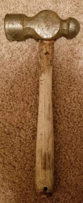Vintage Ball Peen Hammer W/ Wood Handle - Small Or Petite Blacksmith Hammer