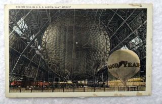 Postcard Helium Cell U S S Akron Navy Airship Goodyear Zeppelin V6