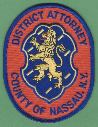 County Of Nassau York District Attorney Police Patch