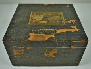 Antique Magic Lantern Wooden Slide Box Made In Germany Neat