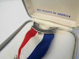 BSA Boy Scouts Be Prepared Sterling Silver Eagle Scout Award Pin Badge & Box 3