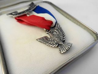 BSA Boy Scouts Be Prepared Sterling Silver Eagle Scout Award Pin Badge & Box 5