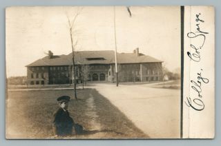 Colorado College Boy—colorado Springs Rppc Rare Antique Photo Postcard 1908