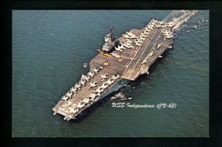 Military Ship Postcard Uss Independence Cv - 62 Aircraft Carrier Chrome Brooklyn
