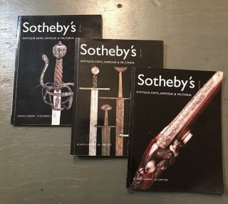 Three Sotheby’s Antique Arms Armor & Militaria Catalogs Antique Swords Guns