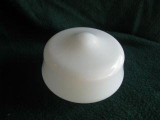 Vintage Small School House Cased Milk Glass Light Shade 6 1/4” Dia.  3 1/8”fitter
