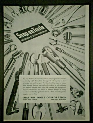 1944 Snap On Tools Helping Build Planes Wwii Vintage Trade Print Ad
