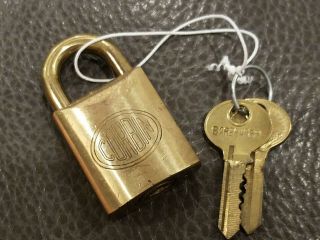 Vintage Corbin Brass Padlock W/ 2 Keys
