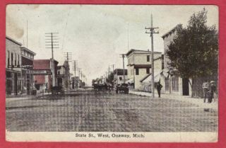 Onaway Michigan Postcard Pm 1912 State St West Presque Isle Co Mi E Jannibal