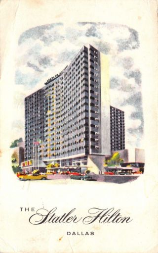 1950s Statler Hilton Dallas Texas - Vintage Postcard