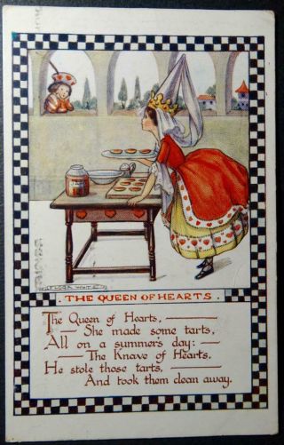 Postcard - Artist Signed Flora White The Queen Of Hearts 1915