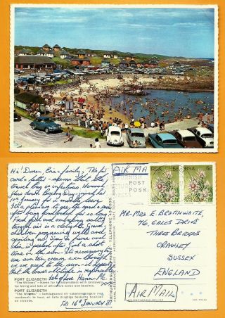 South Africa Vintage Postcard - Stamp - Port Elizabeth - The Willows