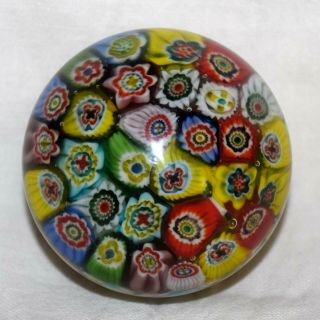 Vintage Murano Fratelli Toso Art Glass Paperweight Close Packed Millefiori