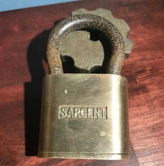 Antique Sargent Lock No Key Antique Padlock Old Lock