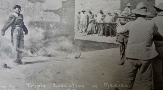 Mexico Postcard - W.  H.  Horne Photo - Triple Execution - Revolution