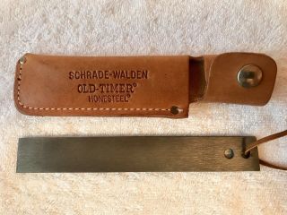 Vintage Antique Schrade - Walden Old - Timer Honesteel Knife Sharpener & Sheath