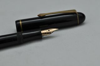 Lovely Rare Early Vintage The Burnham Fountain Pen - Black - 14ct Gold Nib