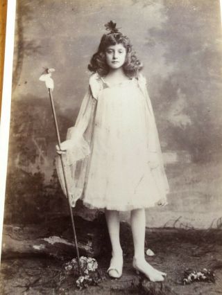 Victorian Cabinet Card Photo Young Girl Dressed As A Fairy