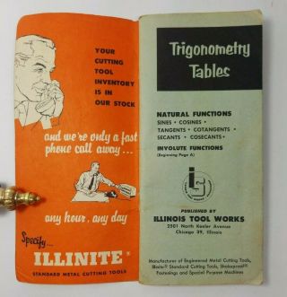 1950s Trigonometry Tables and Involute Functions Vintage Illinois Tool 3