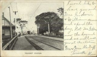 Touisset Ma Rr Train Station Depot C1905 Postcard