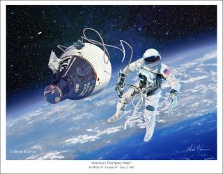 Ed White Gemini Iv Space Walk Art Print - 11 " X 14 "