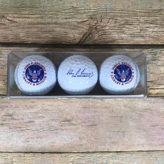 John F Kennedy Library & Museum Golf Balls In Plastic Case Top Flite President