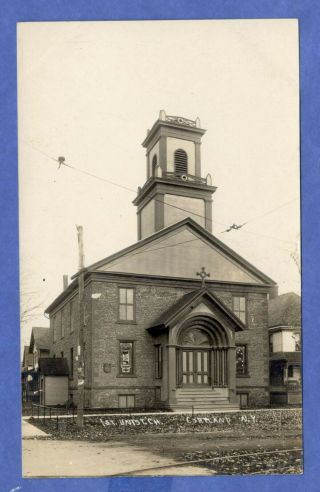 Cortland,  Ny,  Cortland County,  1st Universalist Church,  Rppc Real Photo Postcard