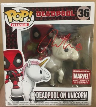 Ryan Reynolds Signed/autographed Funko Pop Marvel Deadpool On Unicorn