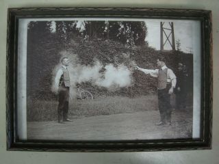 Vintage Real Photo Testing A Bulletproof Vest Framed