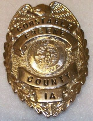 Iowa Police Badge - Antique Greene County