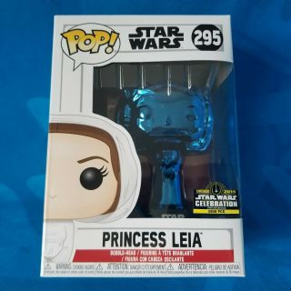Official Star Wars Celebration 2019 Funko Pop Blue Chrome Princess Leia