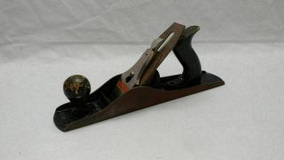Vintage Antique Usa Stanley Bailey No.  5 Wood Plane Red And Dark Handles