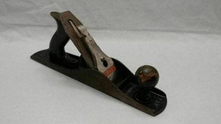 Vintage antique usa Stanley Bailey No.  5 wood Plane Red And Dark Handles 3